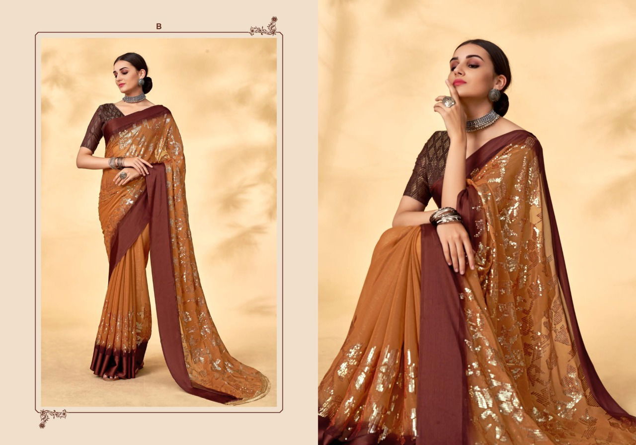 Ynf Varnam New Exclusive Wear Fancy Designer Sequence Satin Saree Collection

